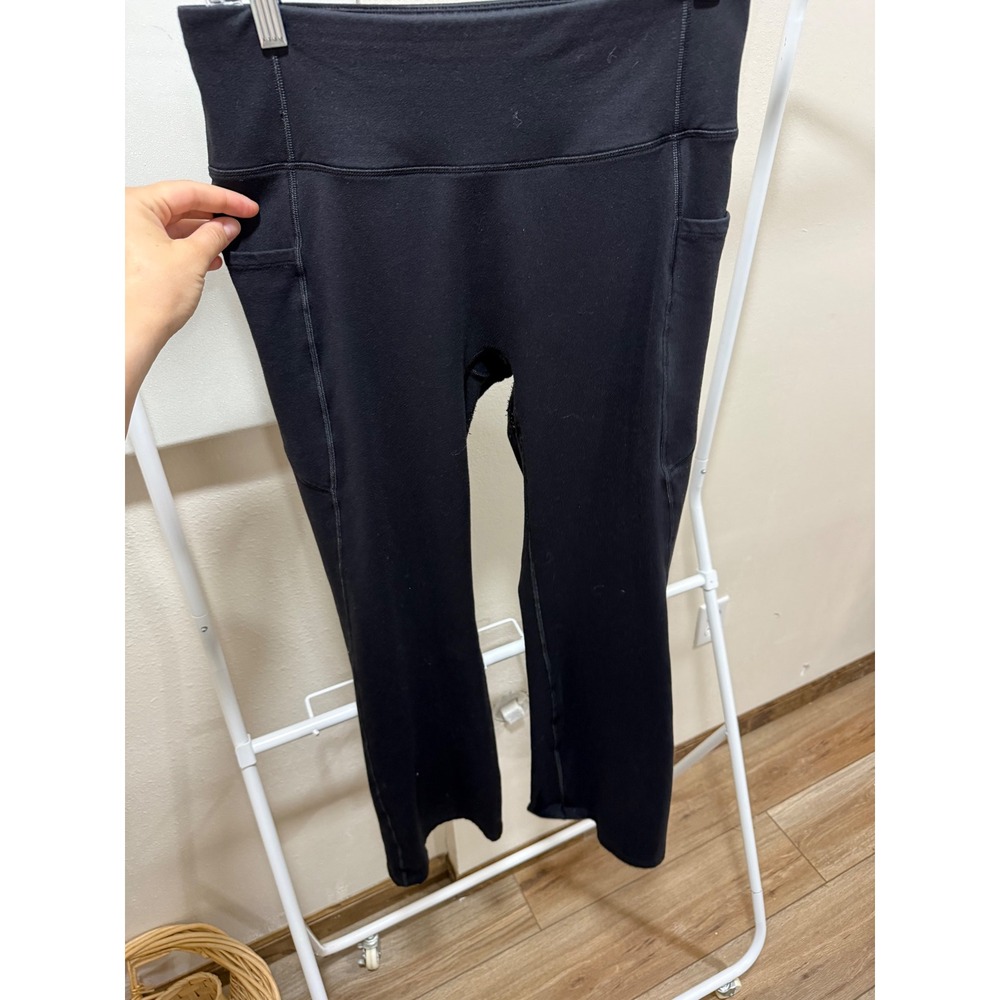 Fleece lined‎ winter essentials Flare Leggings Black Medium Pockets Ewedoos